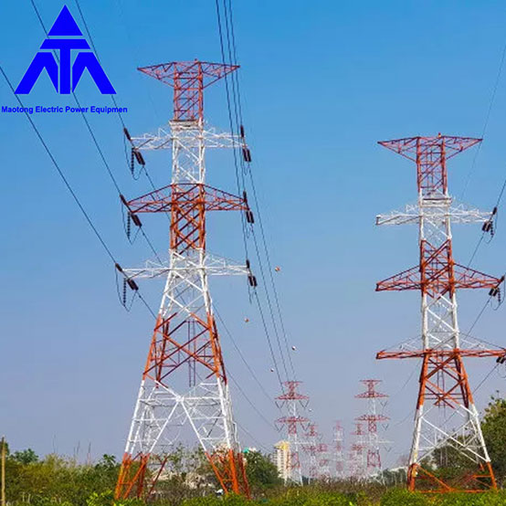 स्टील पाइप इलेक्ट्रिक पावर टावर 110KV जाली टावर